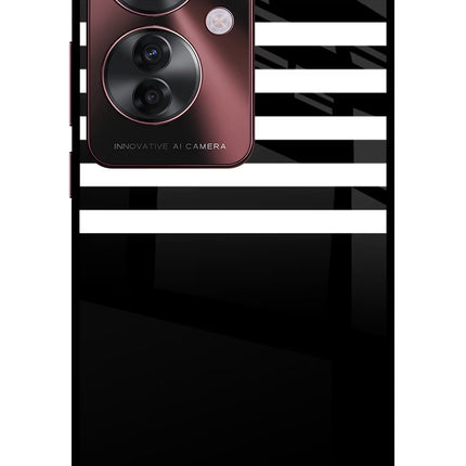 Black and White Print Oppo F25 Pro 5G Glass Case