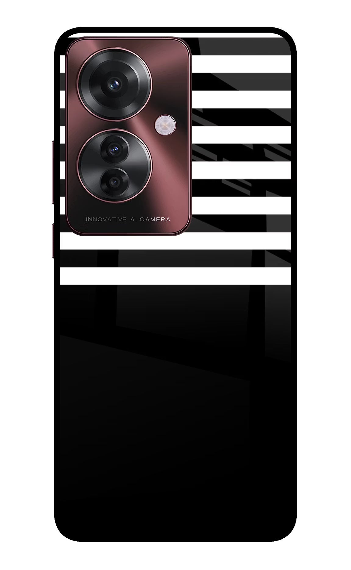Black and White Print Oppo F25 Pro 5G Glass Case