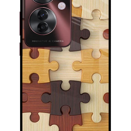 Wooden Puzzle Oppo F25 Pro 5G Glass Case