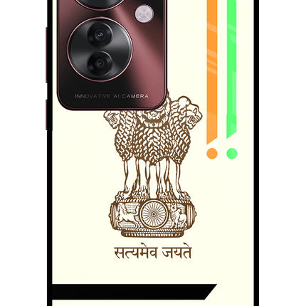 Satyamev Jayate Brown Logo Oppo F25 Pro 5G Glass Case