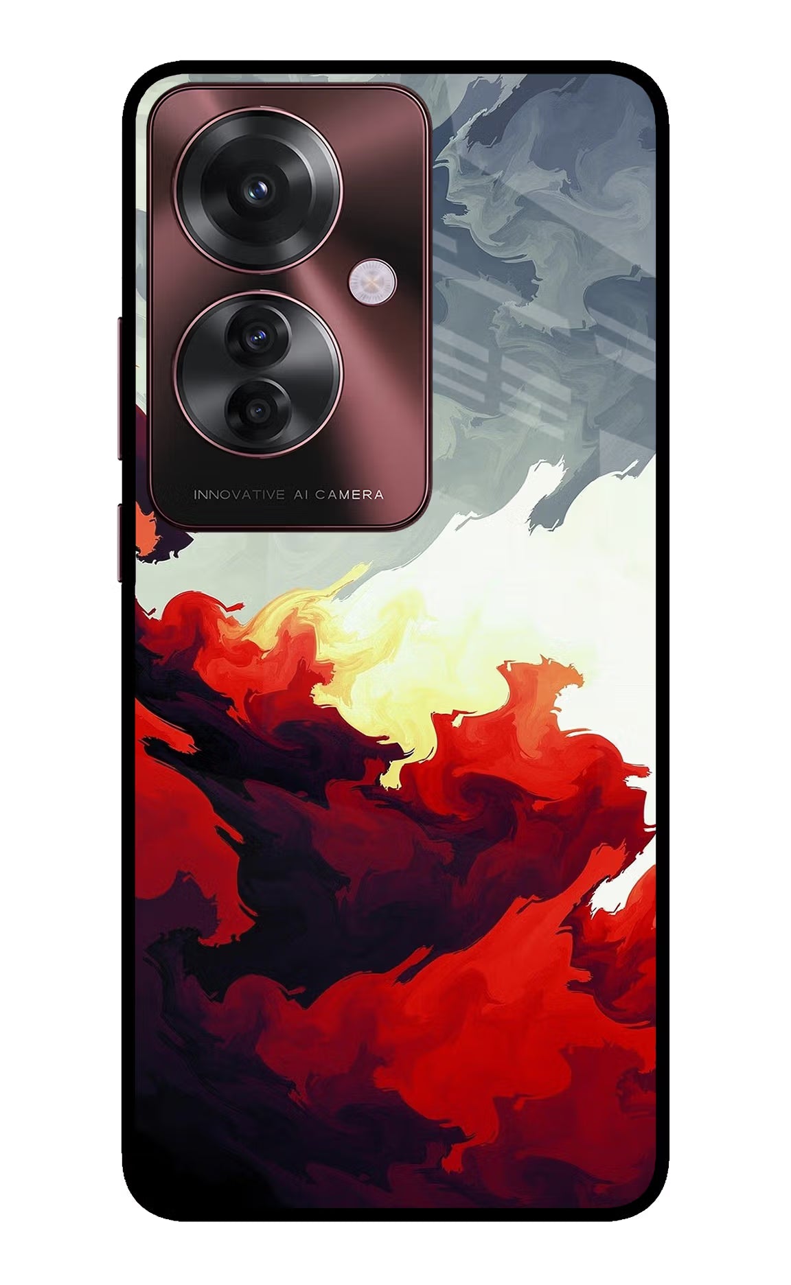 Fire Cloud Oppo F25 Pro 5G Glass Case Back Cover by Casekaro