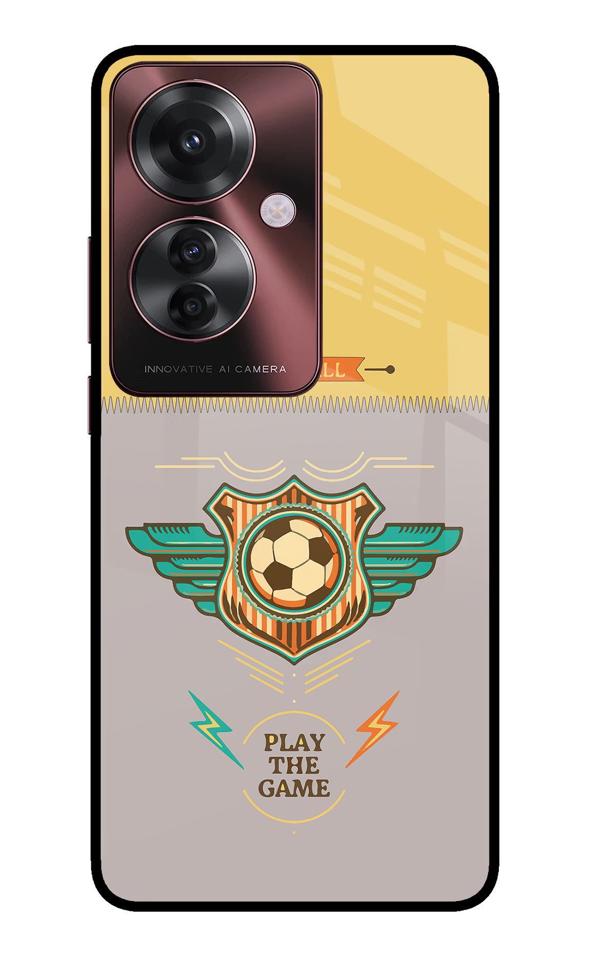 Football Oppo F25 Pro 5G Glass Case Back Cover by Casekaro