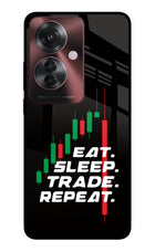 Eat Sleep Trade Repeat Oppo F25 Pro 5G Glass Case