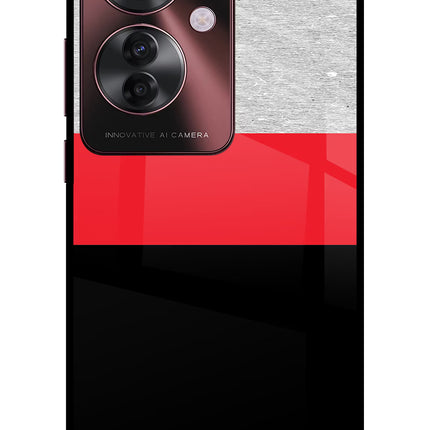 Tri Color Pattern Oppo F25 Pro 5G Glass Case