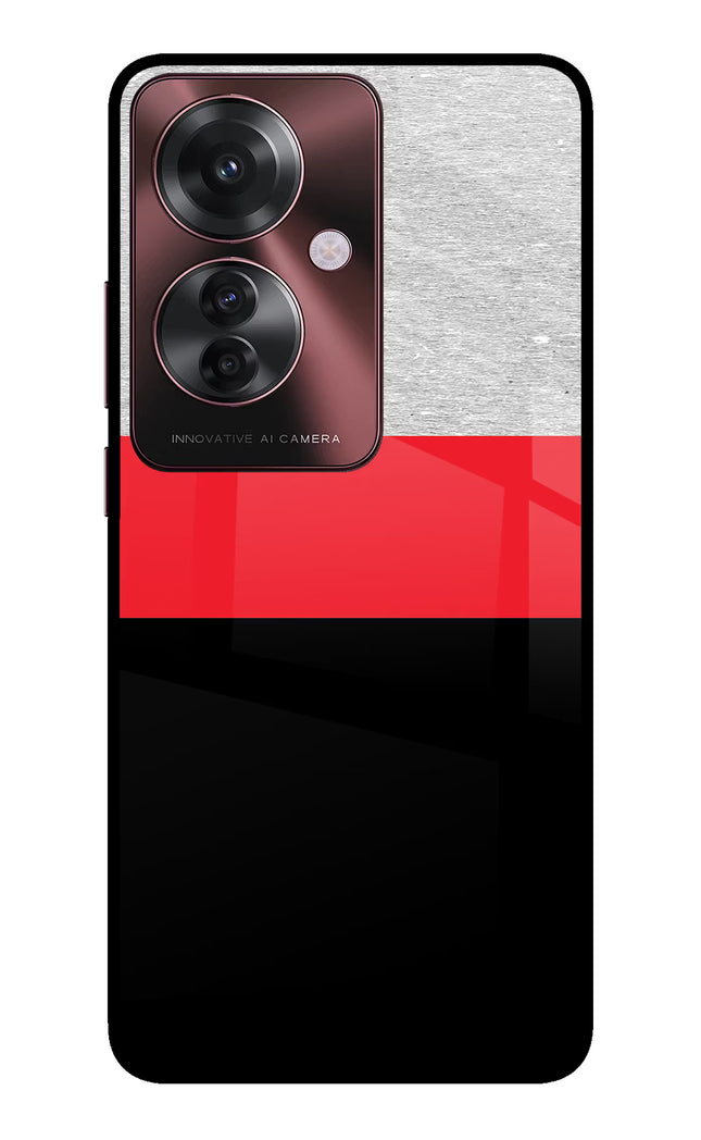 Tri Color Pattern Oppo F25 Pro 5G Glass Case
