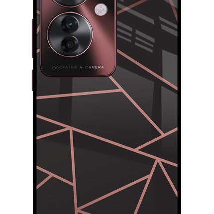 Geometric Pattern Oppo F25 Pro 5G Glass Case Back Cover by Casekaro