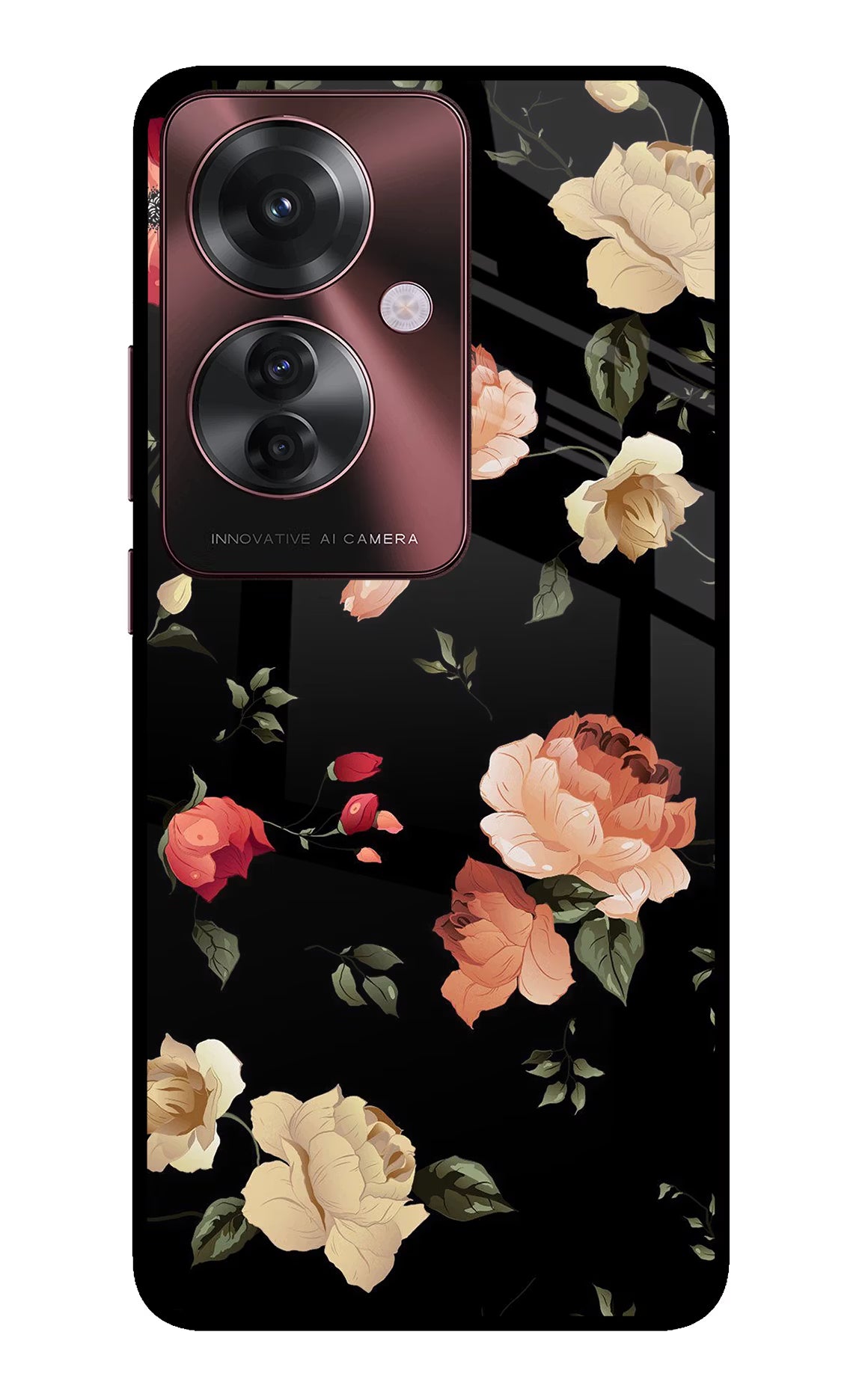 Flowers Oppo F25 Pro 5G Glass Case Back Cover by Casekaro
