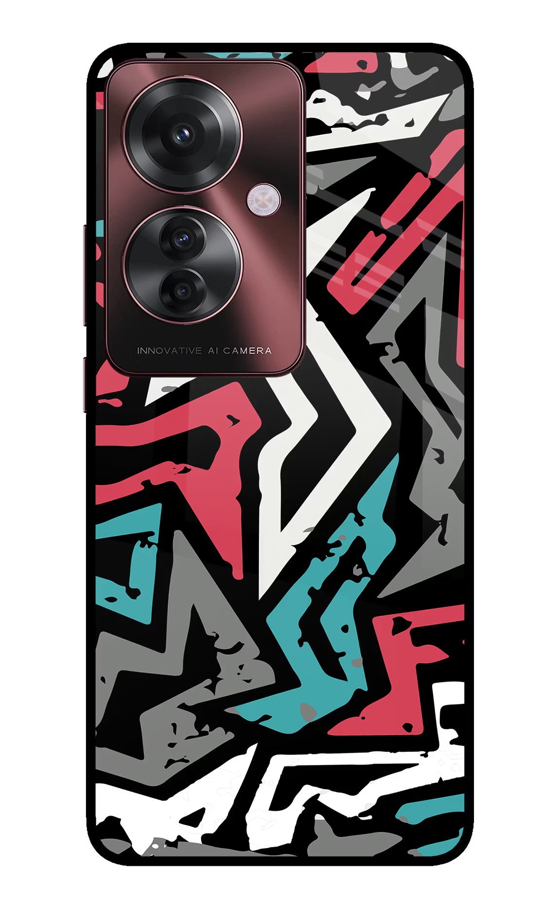 Geometric Graffiti Oppo F25 Pro 5G Glass Case Back Cover by Casekaro