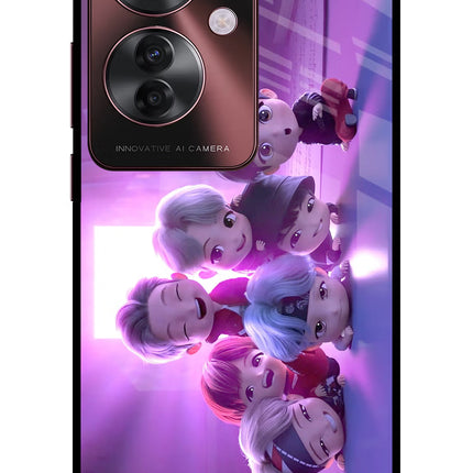 BTS Chibi Oppo F25 Pro 5G Glass Case