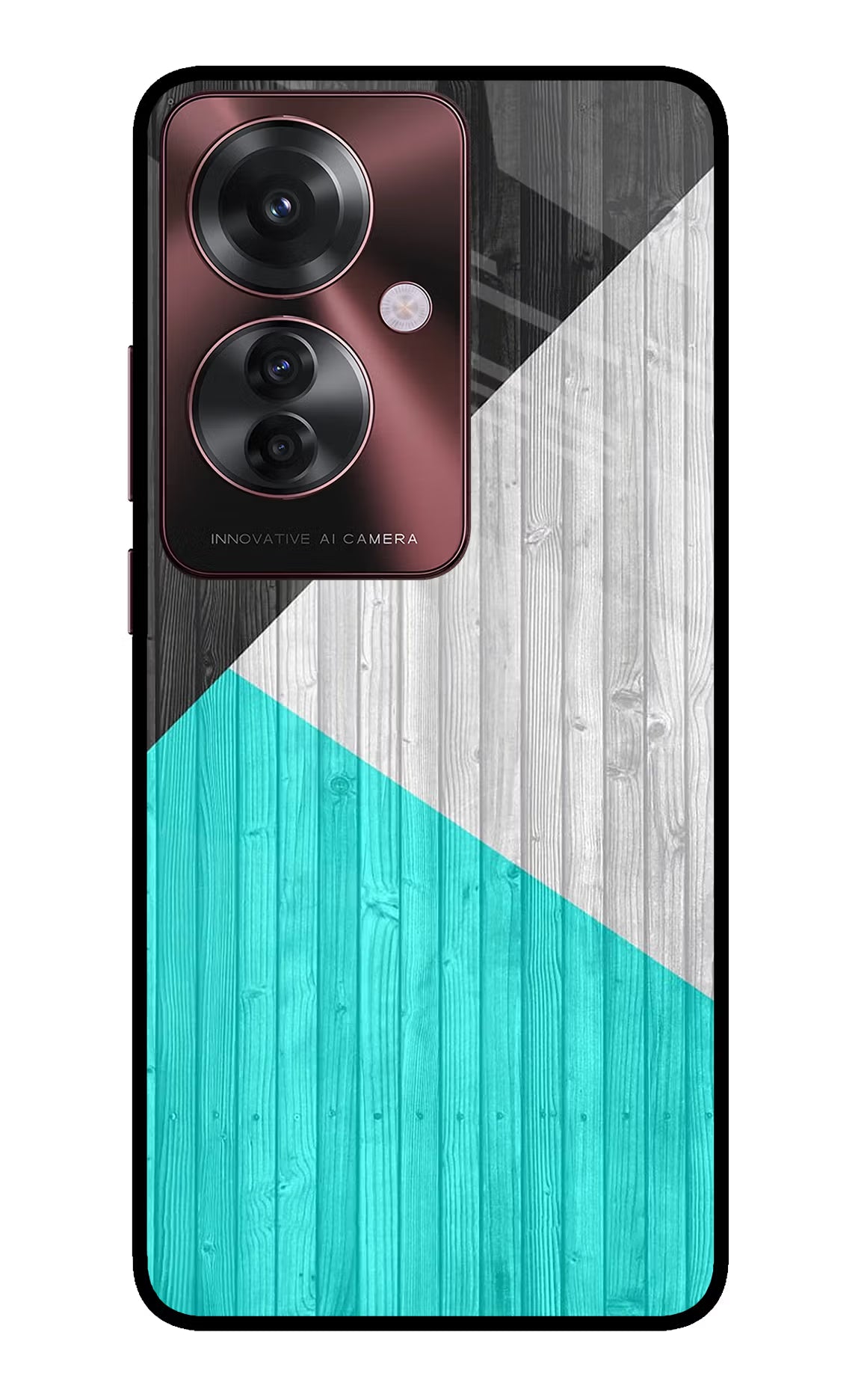 Wooden Abstract Oppo F25 Pro 5G Glass Case Back Cover by Casekaro