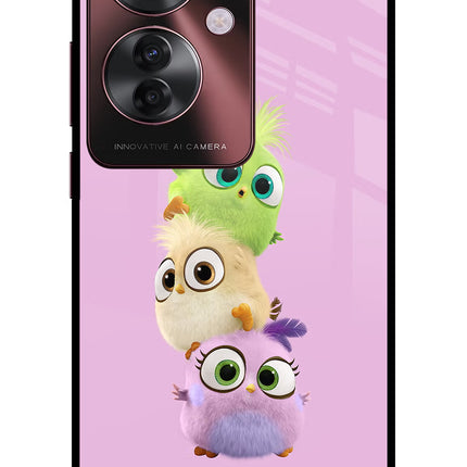 Cute Little Birds Oppo F25 Pro 5G Glass Case