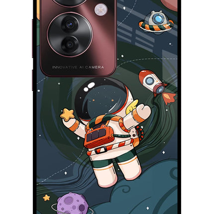 Cartoon Astronaut Oppo F25 Pro 5G Glass Case