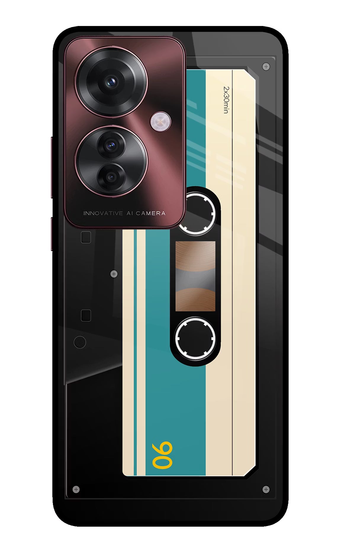 Cassette Oppo F25 Pro 5G Glass Case Back Cover by Casekaro