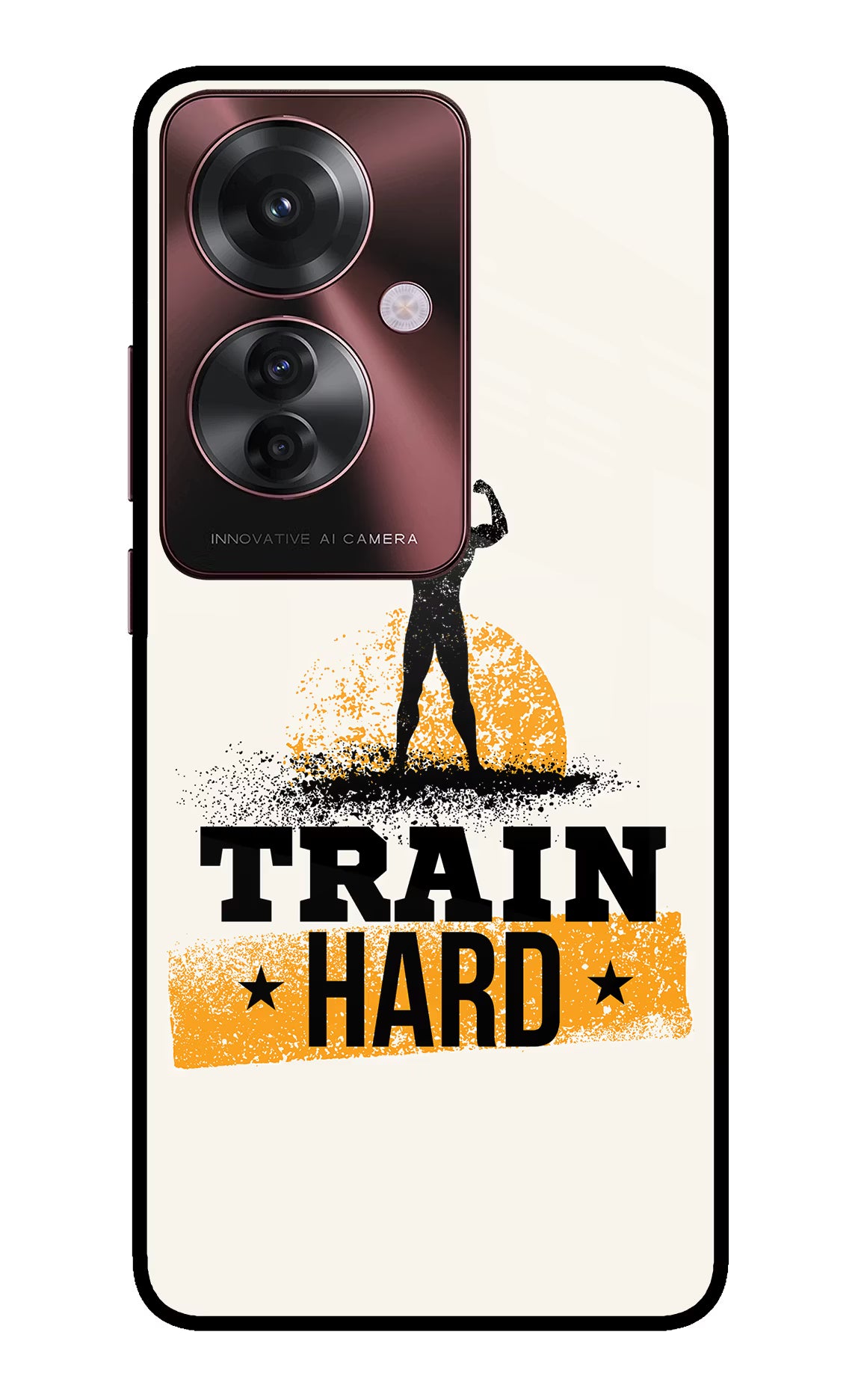 Train Hard Oppo F25 Pro 5G Glass Case Back Cover by Casekaro