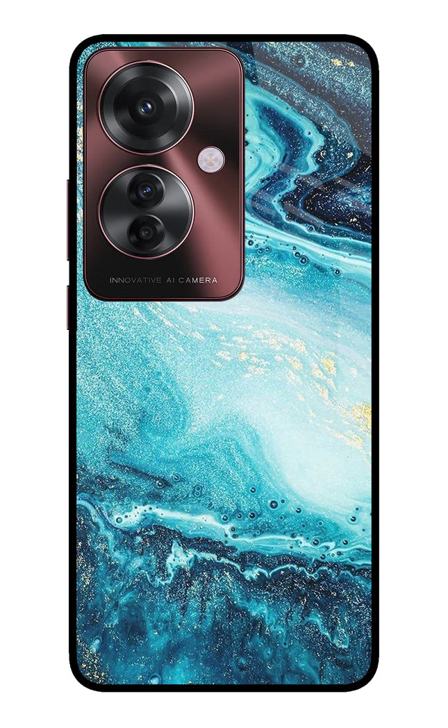Blue Glitter Marble Oppo F25 Pro 5G Glass Case