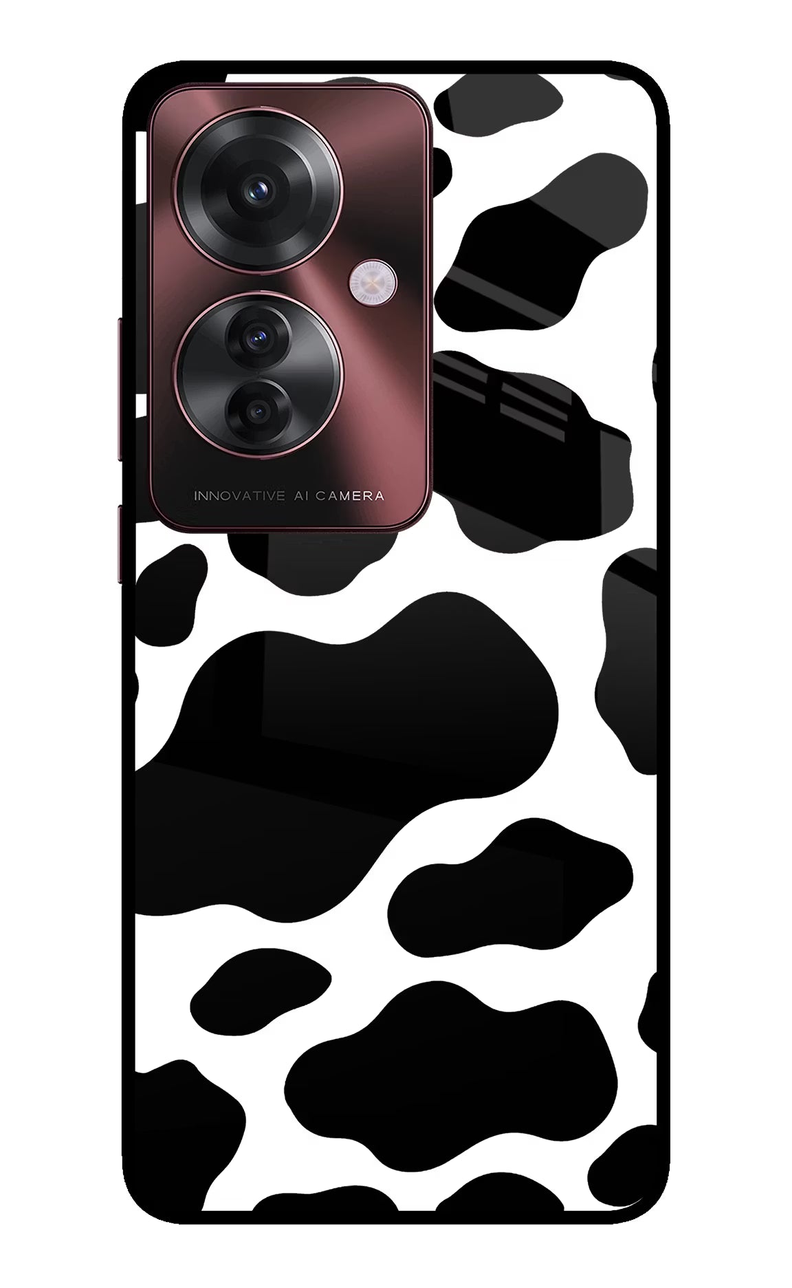 Cow Spots Oppo F25 Pro 5G Glass Case Back Cover by Casekaro