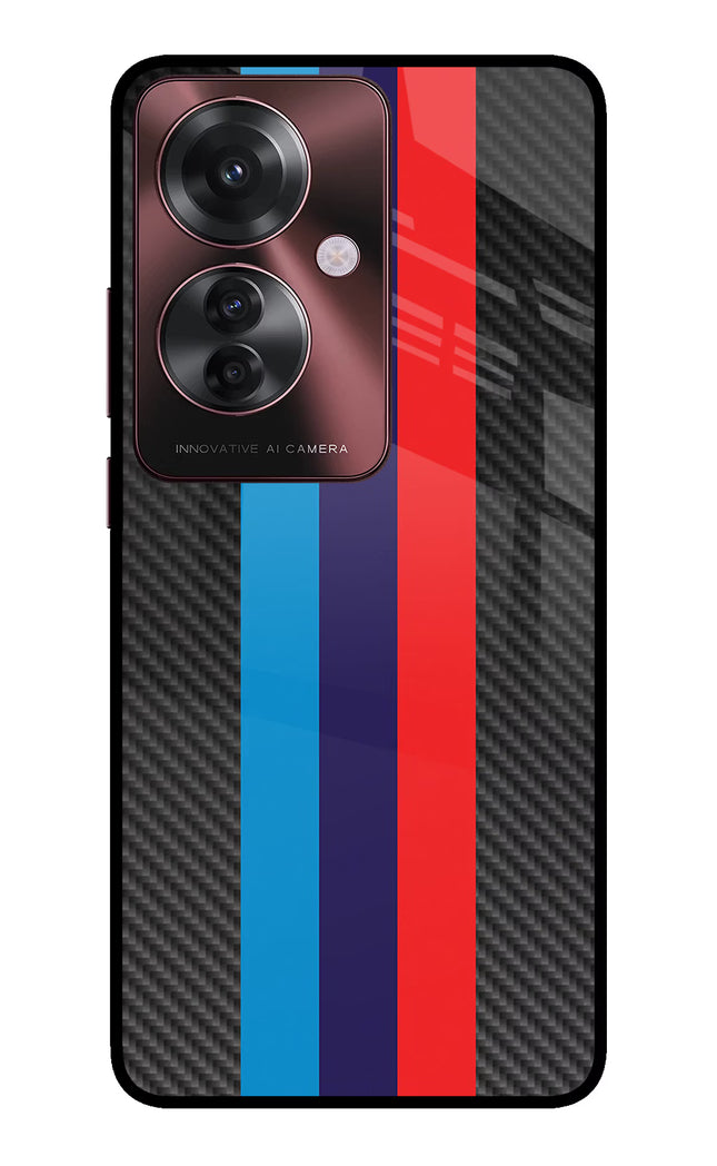 BMW Stripes Pattern Oppo F25 Pro 5G Glass Case