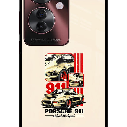 Classic Porsche 911 Oppo F25 Pro 5G Glass Case Back Cover by Casekaro