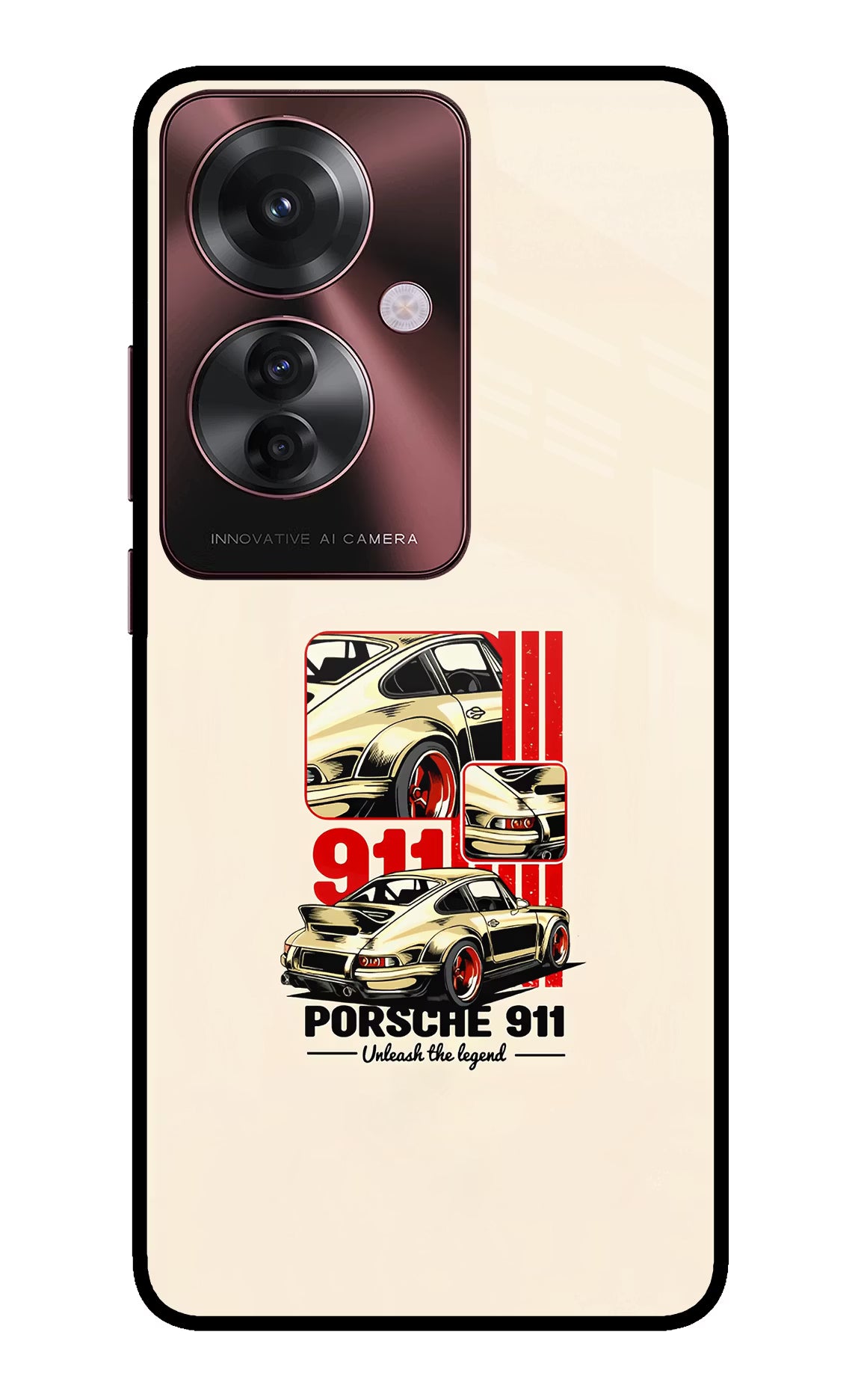 Classic Porsche 911 Oppo F25 Pro 5G Glass Case Back Cover by Casekaro
