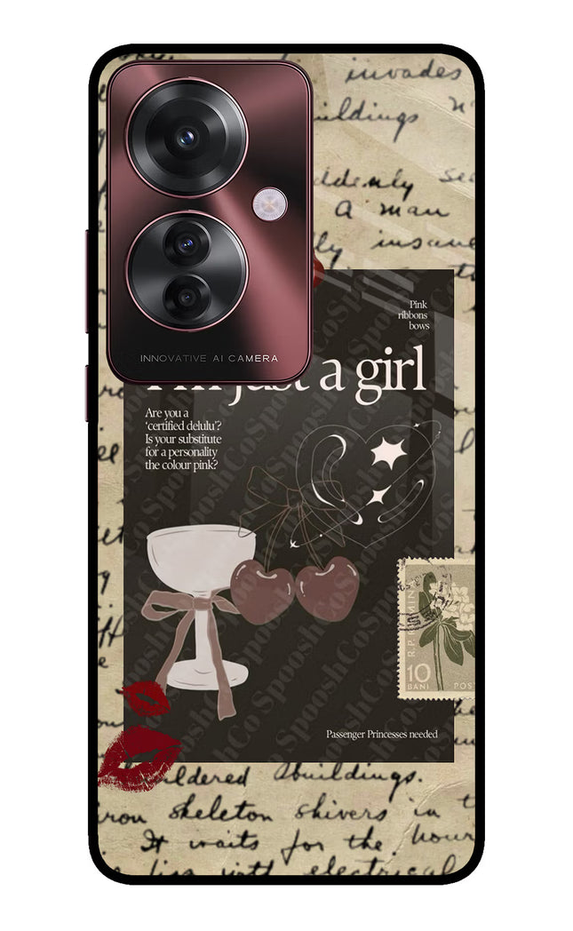 I am just a girl Oppo F25 Pro 5G Glass Case