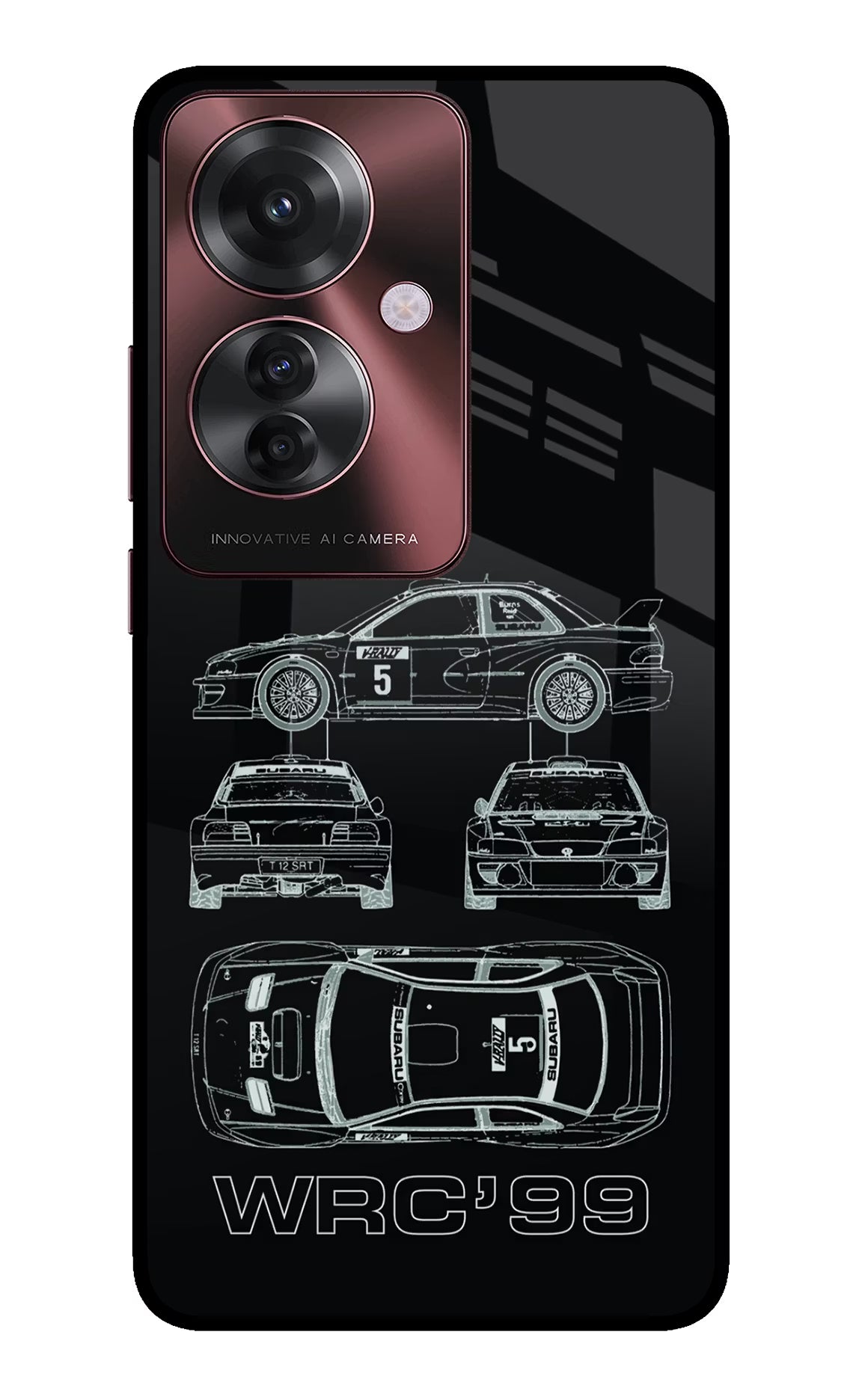 WRC'99 Oppo F25 Pro 5G Glass Case Back Cover by Casekaro