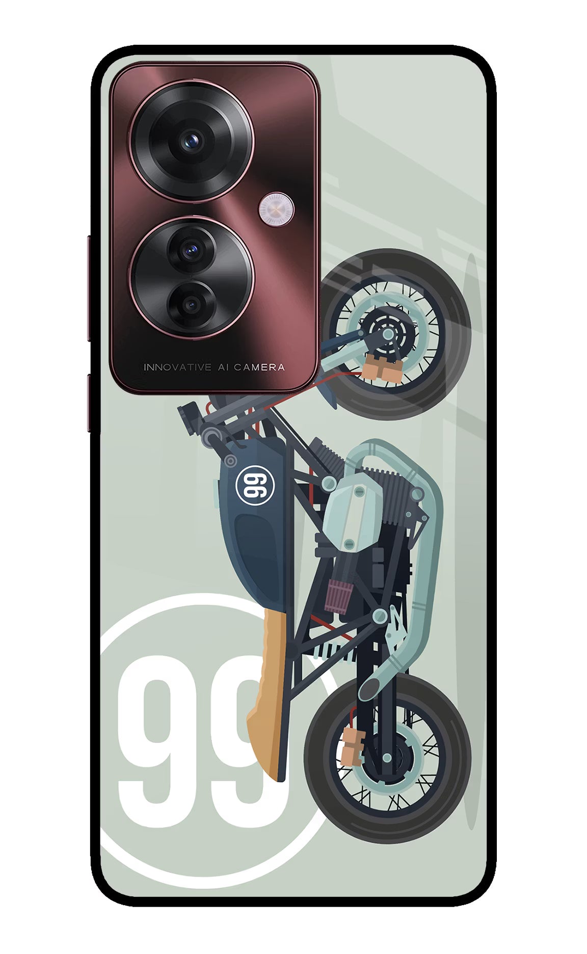 Classic Cafe Racer 99 Oppo F25 Pro 5G Glass Case Back Cover by Casekaro