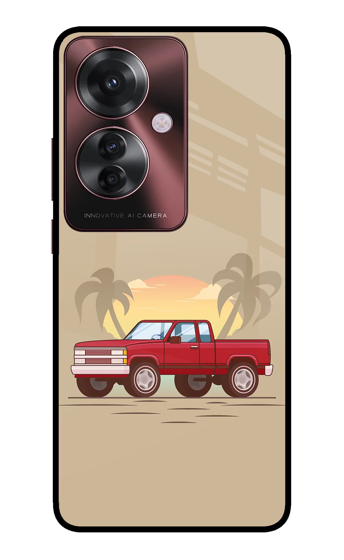 Desert Classic Drive Oppo F25 Pro 5G Glass Case Back Cover by Casekaro