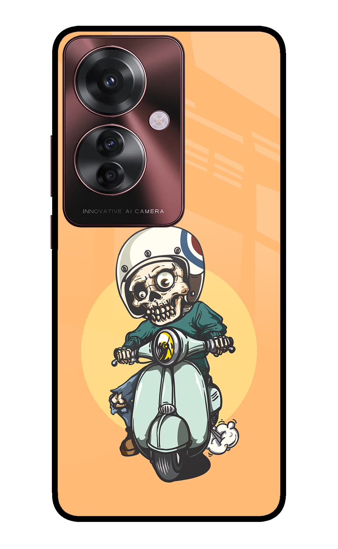 Undead Biker Oppo F25 Pro 5G Glass Case Back Cover by Casekaro