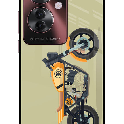 Vertical Speedster Oppo F25 Pro 5G Glass Case Back Cover by Casekaro