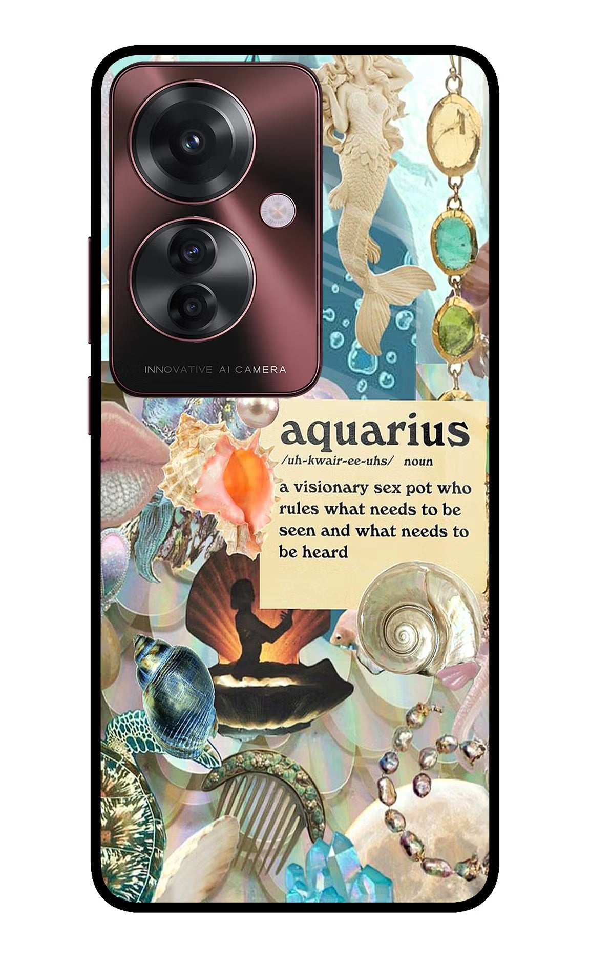 Aquarius Zodiac Oppo F25 Pro 5G Glass Case Back Cover by Casekaro