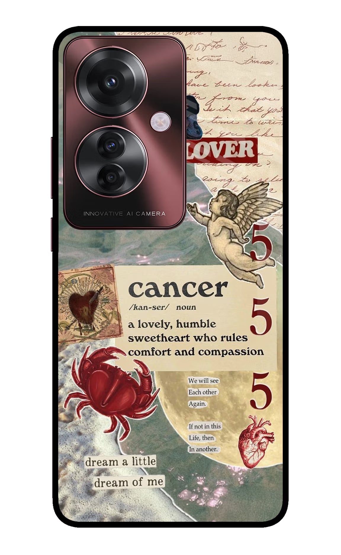 Cancer Zodiac Oppo F25 Pro 5G Glass Case Back Cover by Casekaro