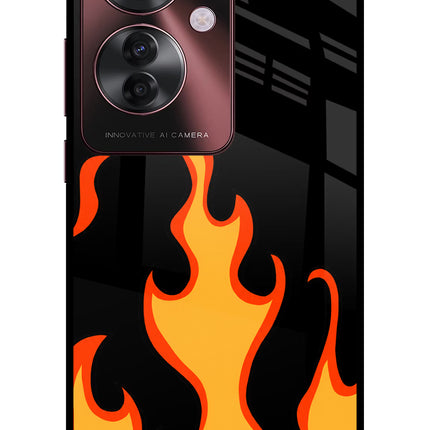 Fired Up – Black Oppo F25 Pro 5G Glass Case