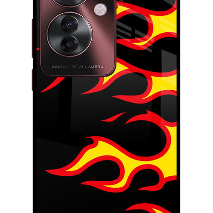 Side Sweep Flames Oppo F25 Pro 5G Glass Case