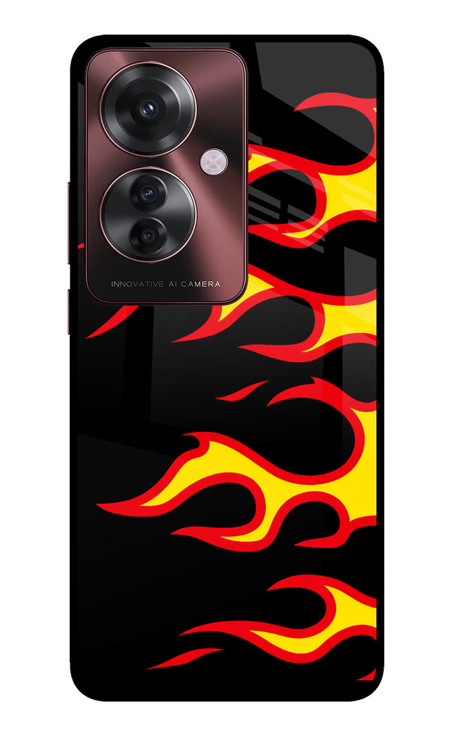 Side Sweep Flames Oppo F25 Pro 5G Glass Case