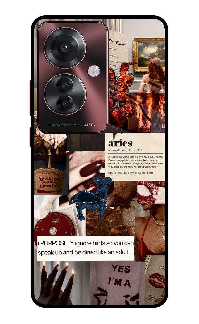 Zodiac Aries Oppo F25 Pro 5G Glass Case