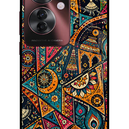 Folk Print Oppo F25 Pro 5G Glass Case