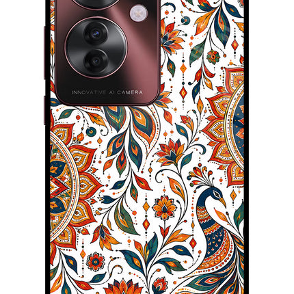 White Mayura Oppo F25 Pro 5G Glass Case