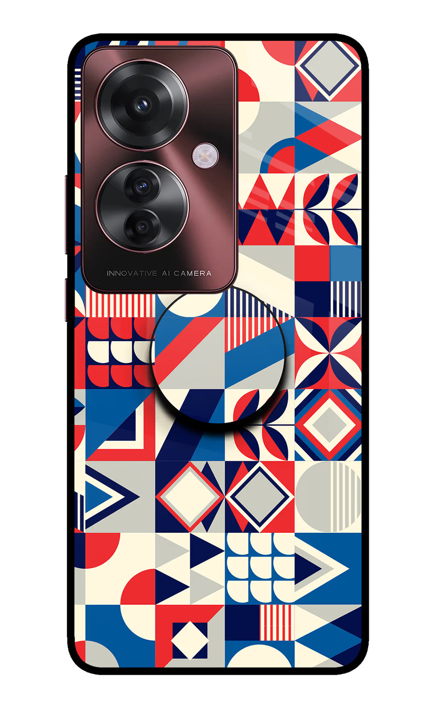 Colorful Pattern Oppo F25 Pro 5G Pop Case, Glass case