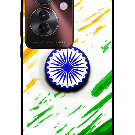 Indian Flag Ashoka Chakra Oppo F25 Pro 5G Pop Case by Casekaro