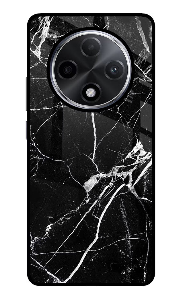 Black Marble Pattern Oppo F27 Pro Plus Glass Case