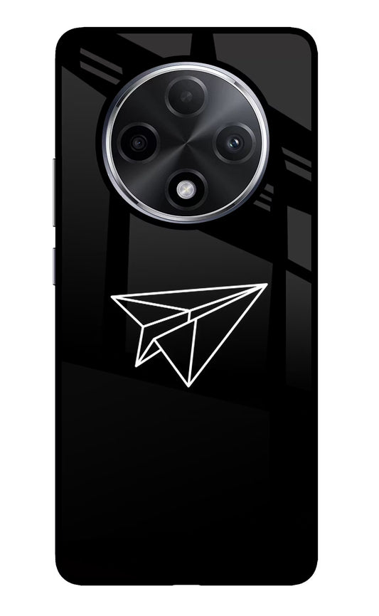 Paper Plane White Oppo F27 Pro Plus Glass Case