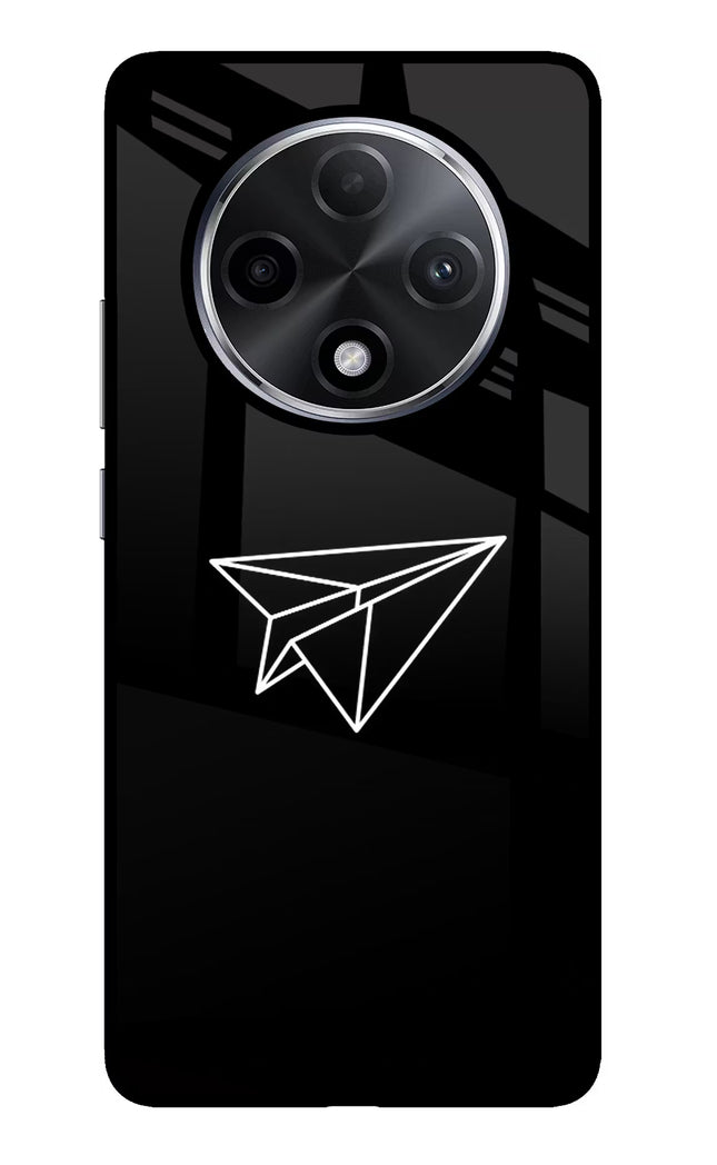 Paper Plane White Oppo F27 Pro Plus Glass Case