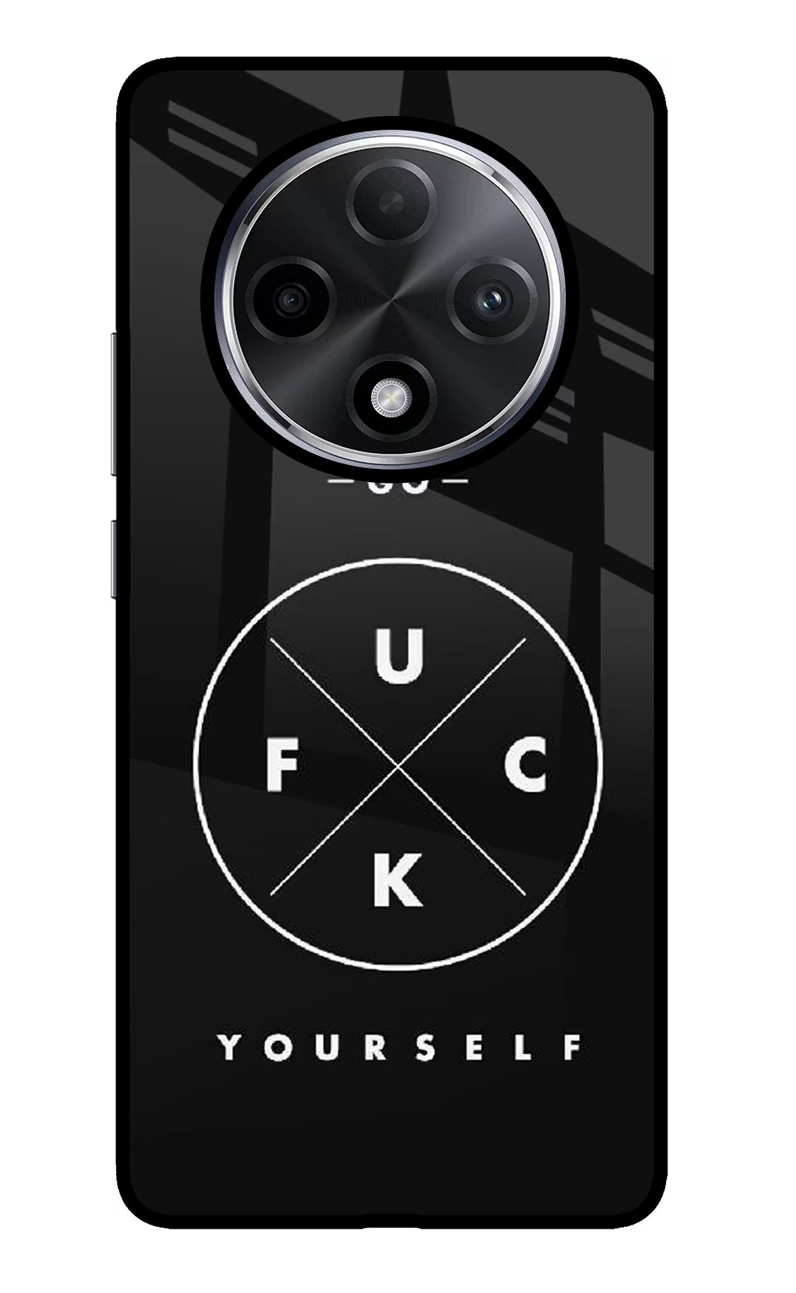 Go Fuck Yourself Oppo F27 Pro Plus Glass Case Back Cover by Casekaro