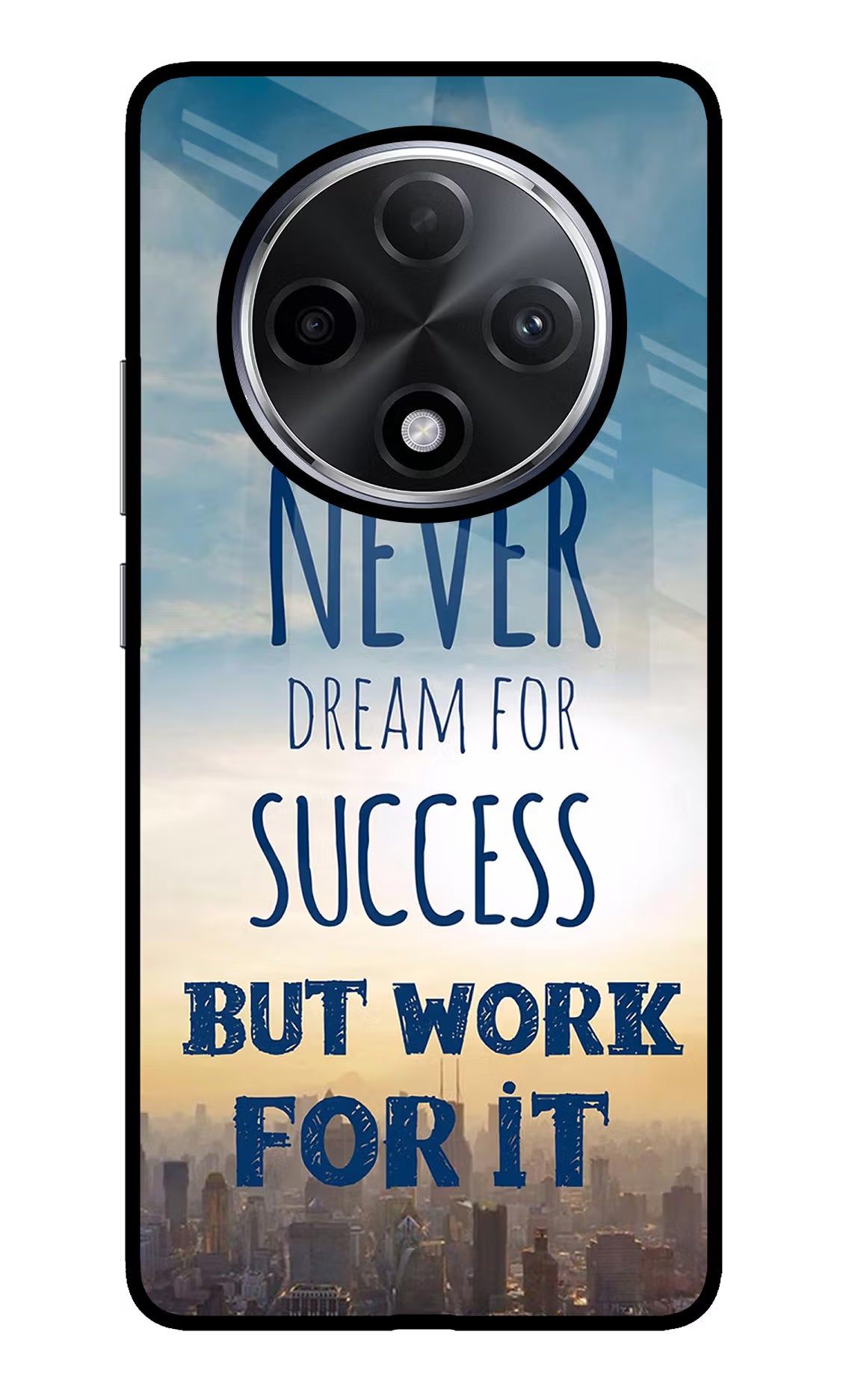 Never Dream For Success But Work For It Oppo F27 Pro Plus Glass Case Back Cover by Casekaro