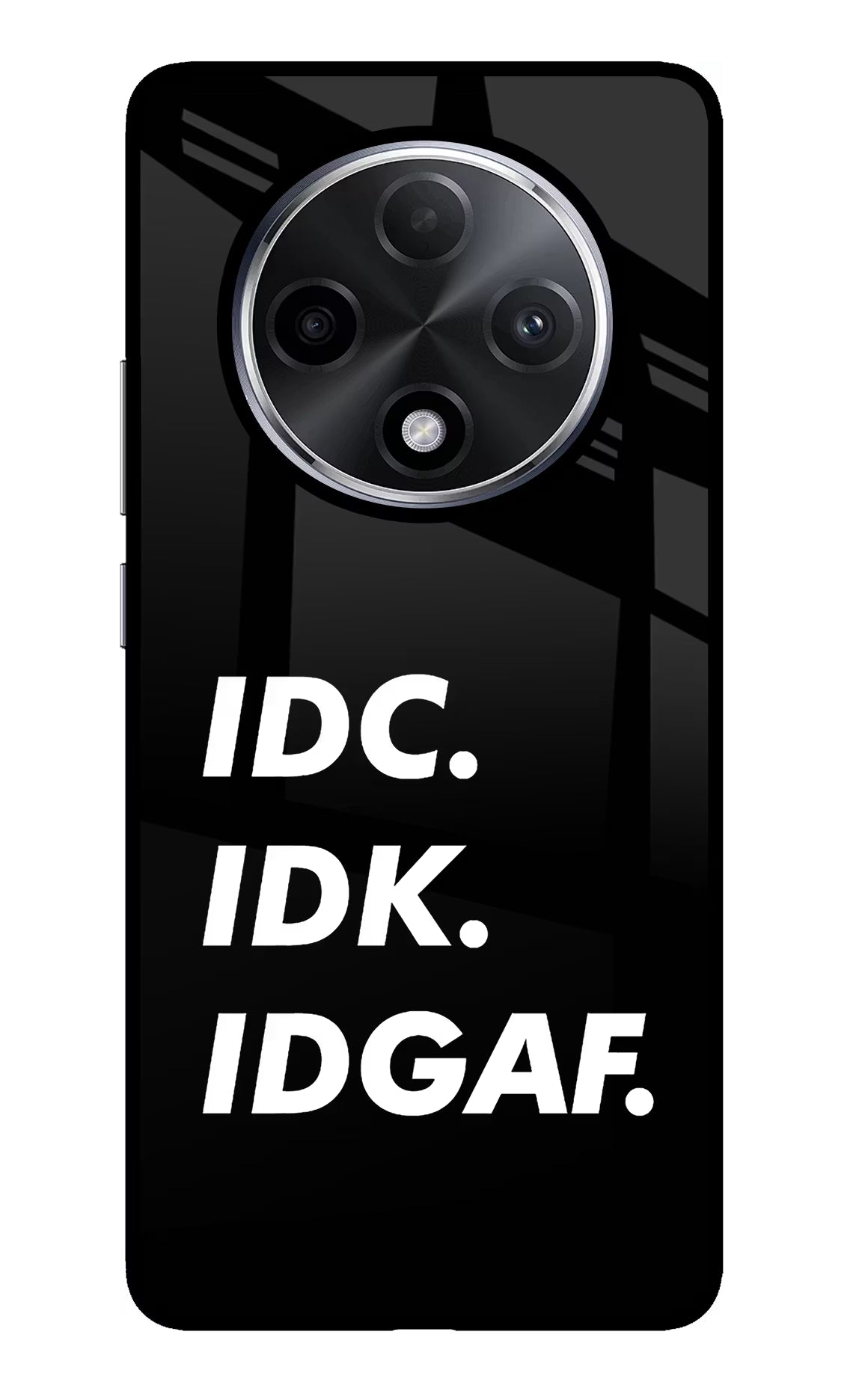Idc Idk Idgaf Oppo F27 Pro Plus Glass Case Back Cover by Casekaro