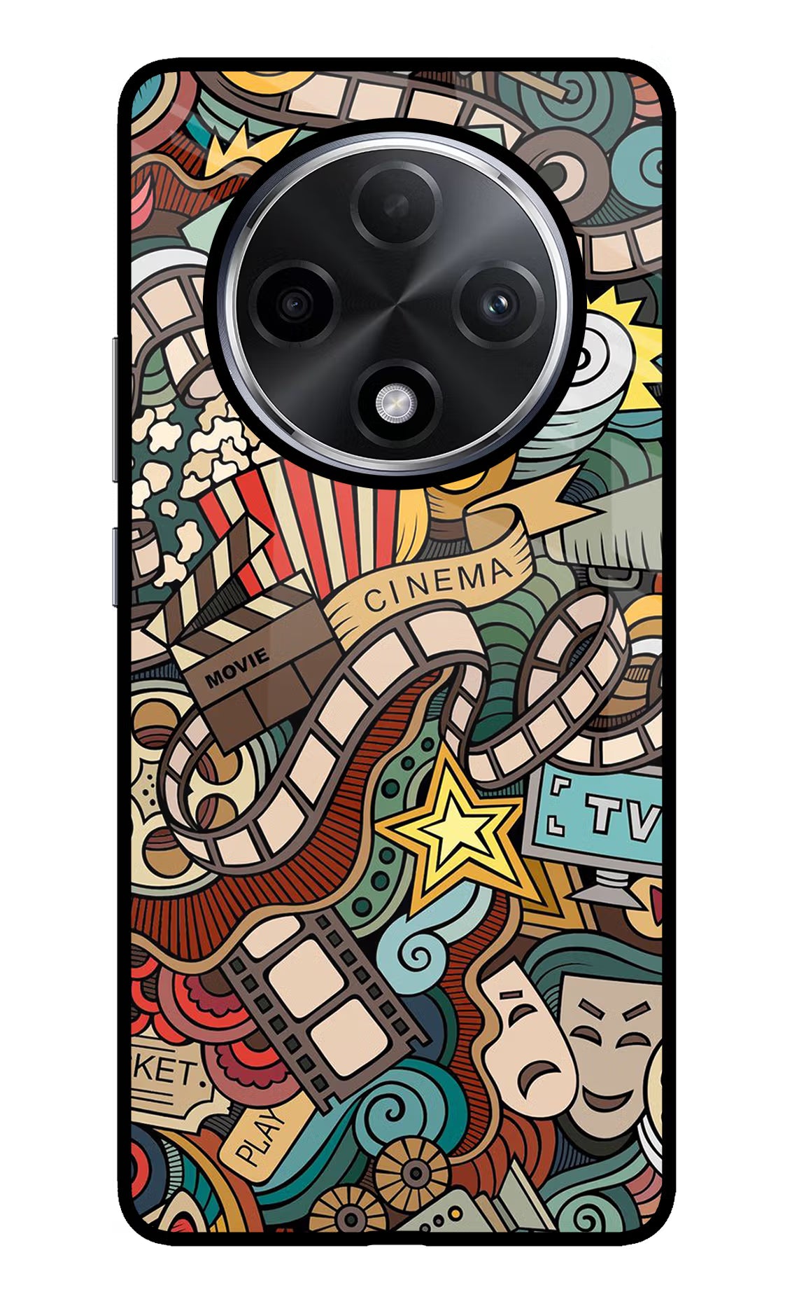 Cinema Abstract Oppo F27 Pro Plus Glass Case Back Cover by Casekaro