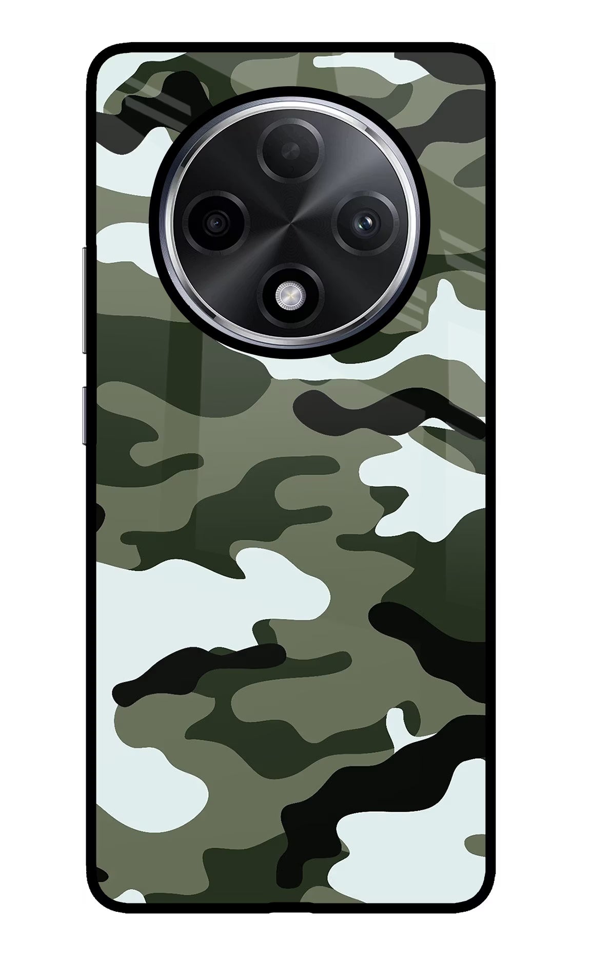 Camouflage Oppo F27 Pro Plus Glass Case Back Cover by Casekaro