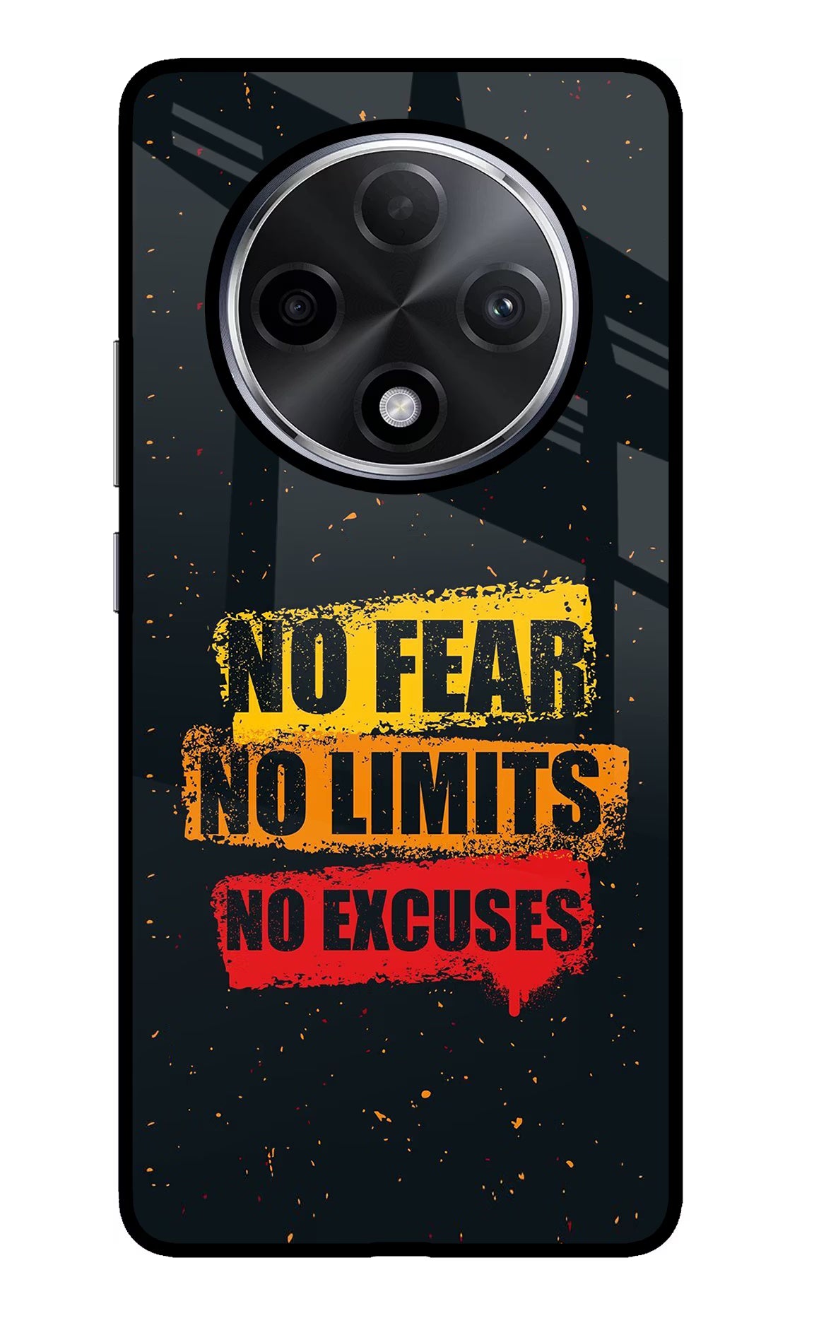 No Fear No Limits No Excuse Oppo F27 Pro Plus Glass Case Back Cover by Casekaro