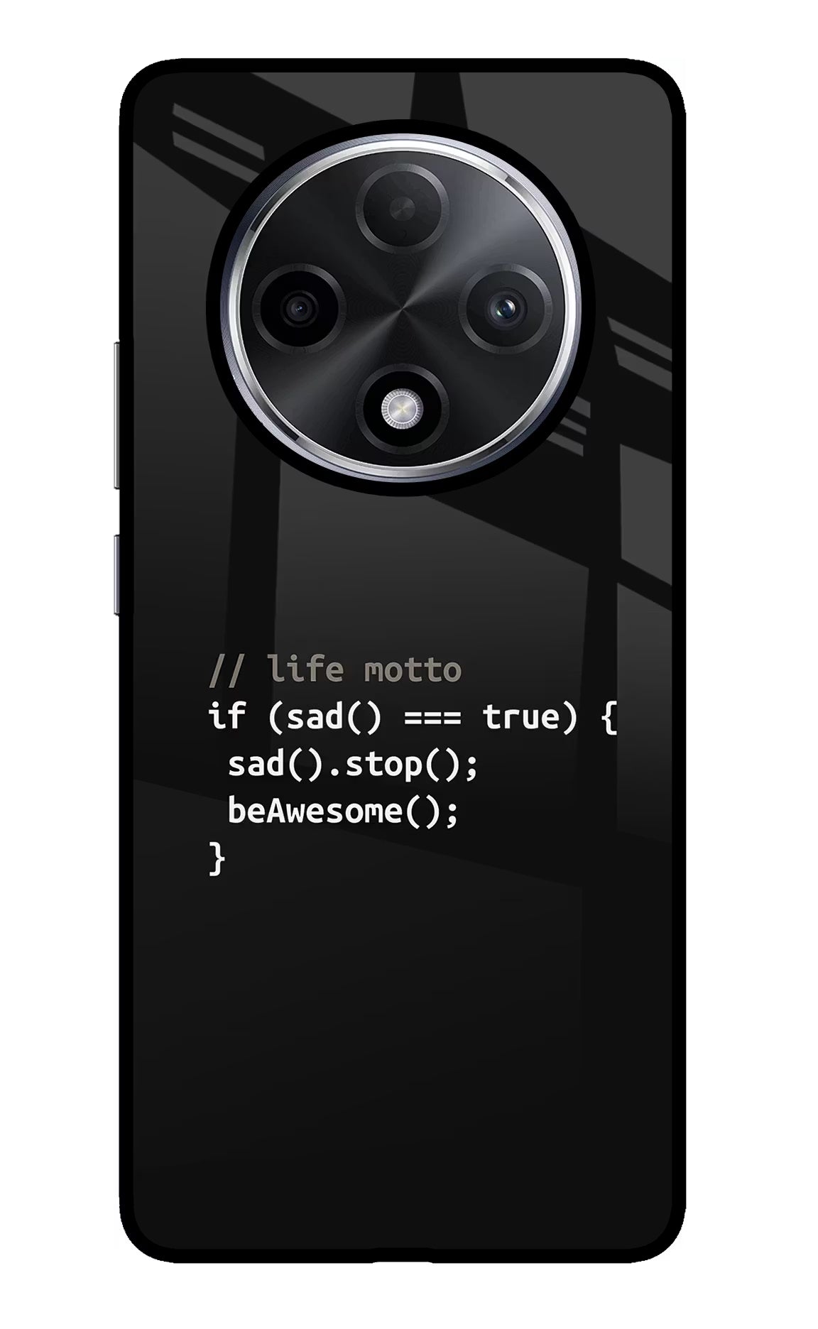 Life Motto Code Oppo F27 Pro Plus Glass Case Back Cover by Casekaro