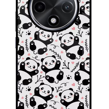 Cute Panda Oppo F27 Pro Plus Glass Case Back Cover by Casekaro